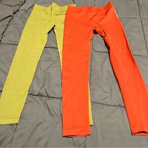 Vibrant Kids Leggings Set - Rust and Green M